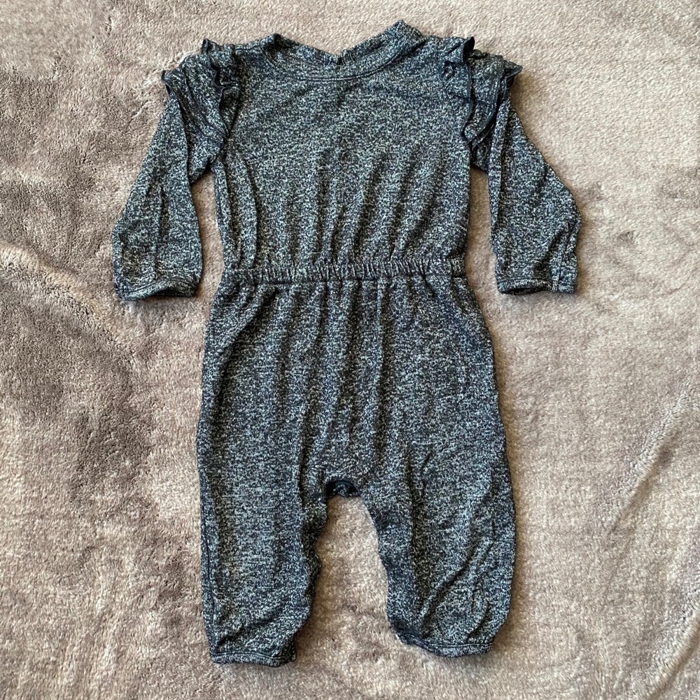 Heathered Black Jumpsuit, 6-12M